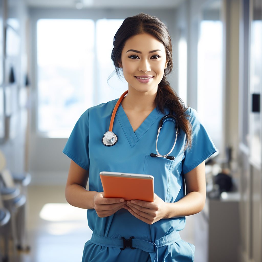 Home medium-shot-female-nurse-hospital